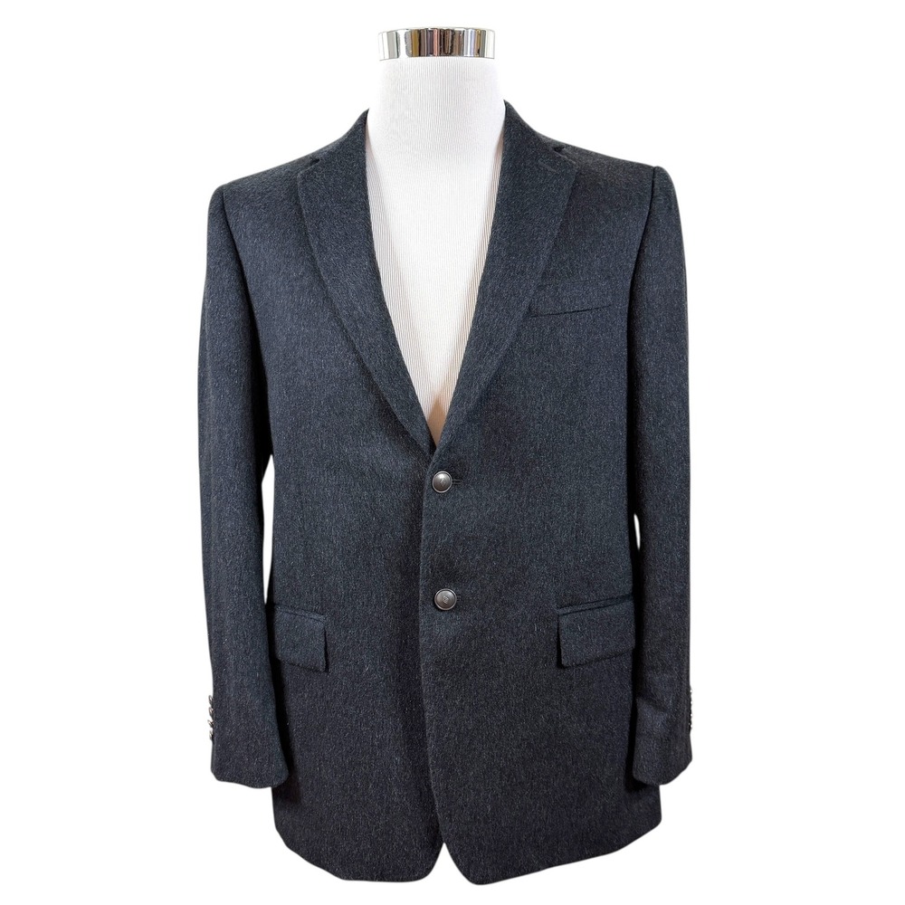 Joseph Abboud Sport Coat Mens 42R Gray Tollegno 100% Cashmere Blazer Italy